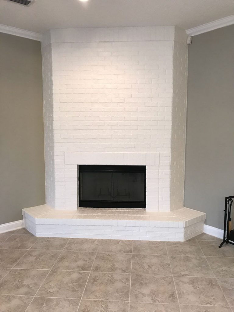 Painting the fireplace - after picture