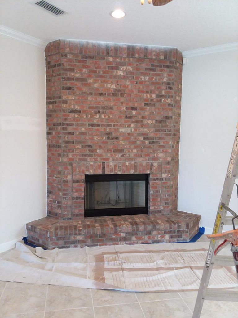 Painting the fireplace - before picture